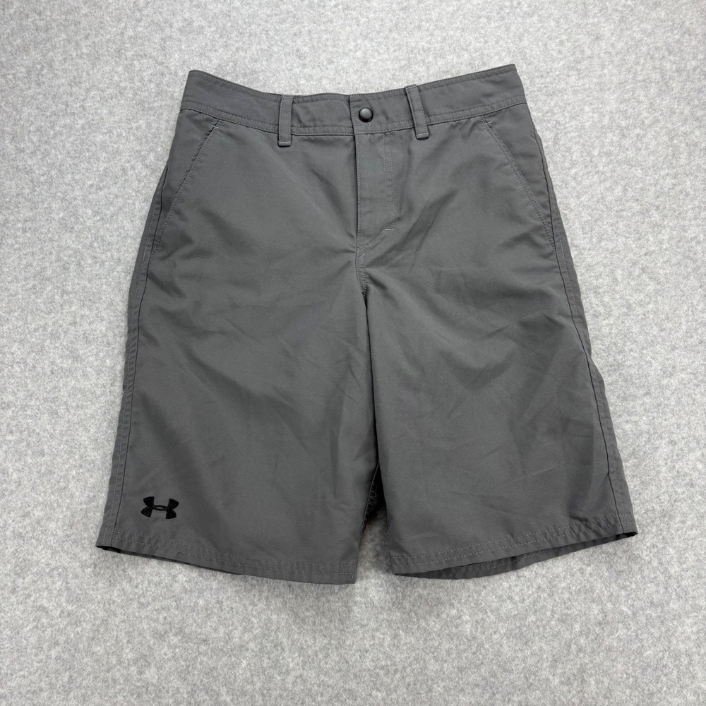 Under Armour Board Shorts Boys XL Gray Performance HeatGear Loose Fit Athletic